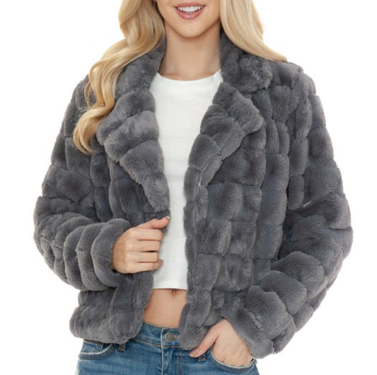 FAUX GREY ANNI COAT
